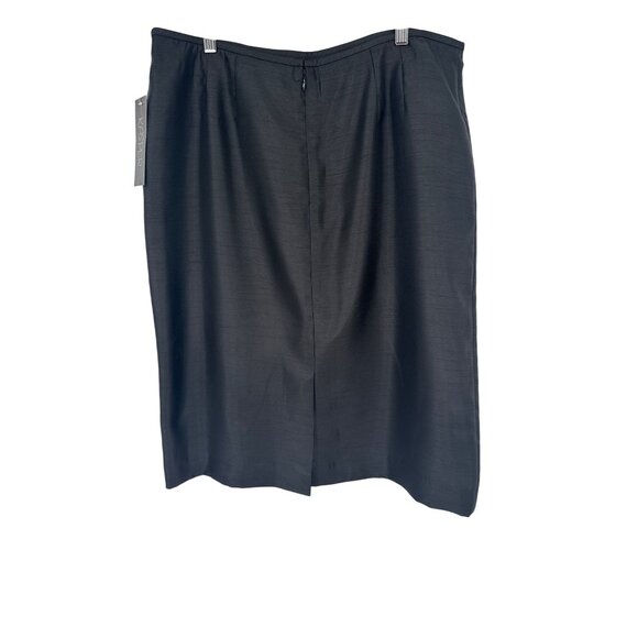 Kasper Black Knee-Length Pencil Skirt Womens Size 16 textured satin new - Picture 2 of 5